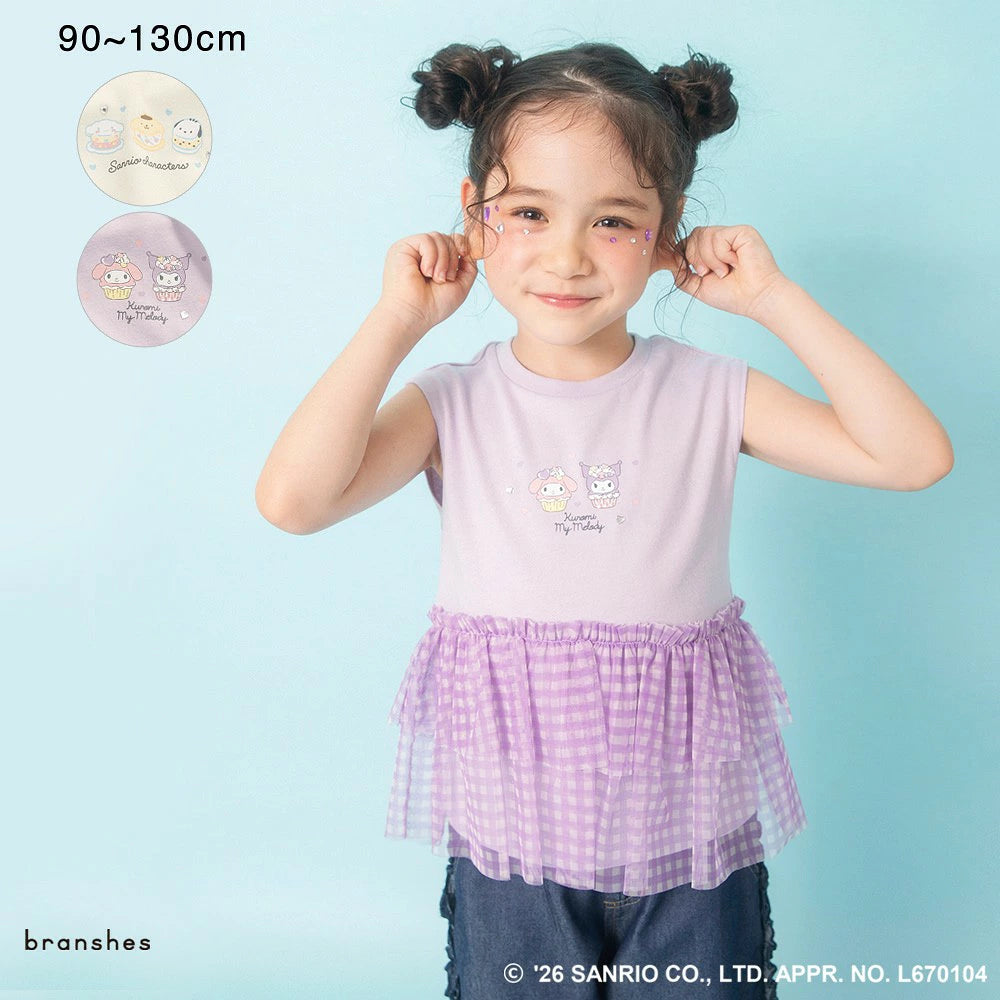 日本童裝 Branshes x Sanrio 荷葉邊層疊上衣 90-130cm 女童款 夏季 TOPS