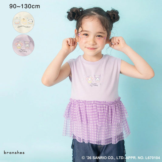 日本童裝 Branshes x Sanrio 荷葉邊層疊上衣 90-130cm 女童款 夏季 TOPS