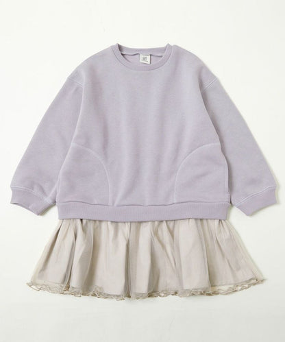 日本童裝 dev!rock 薄紗拼接衛衣連身裙 80-140cm 女童款 冬季 DRESSES