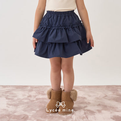 日本童裝 Ly# mine 層疊蛋糕短裙 100-150cm 女童款 冬季 SKIRTS 聖誕紅/新年紅