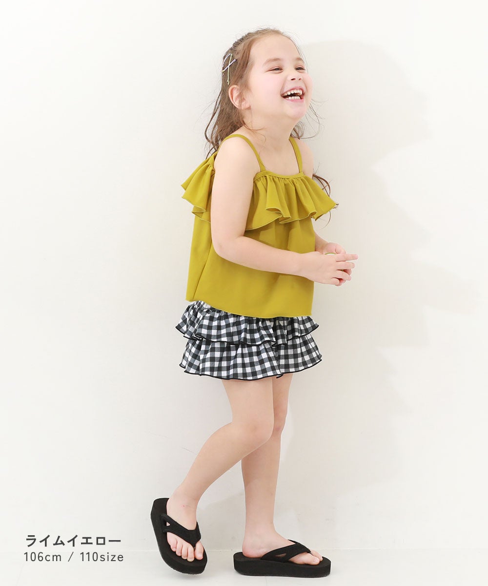 日本童裝 dev!rock 防UV 泳衣兩件套裝 100-160cm 女童款 夏季 TOPS PANTS 夏日玩水泳衣特輯