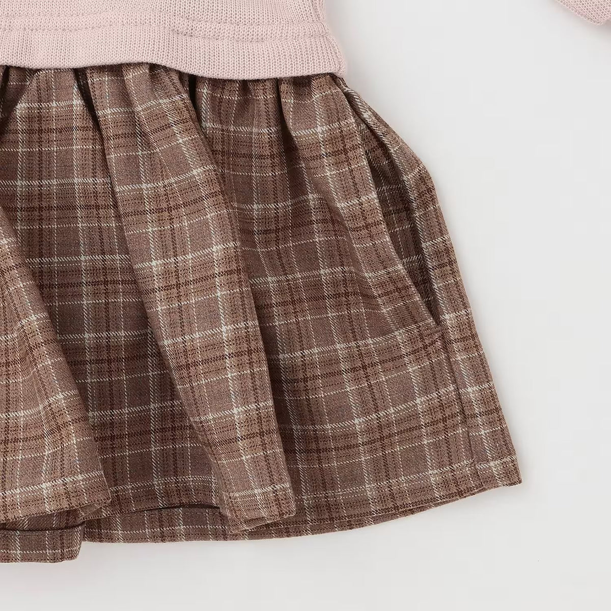 日本童裝 pe#main x【POLO BCS】假兩件拼接連身裙 80-130cm 女童款 秋季 DRESSES