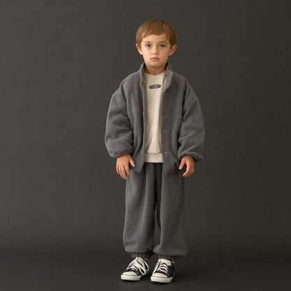 日本童裝 b・R# 抓毛運動兩件套裝 110-150cm 男童款 冬季 OUTERWEAR PANTS