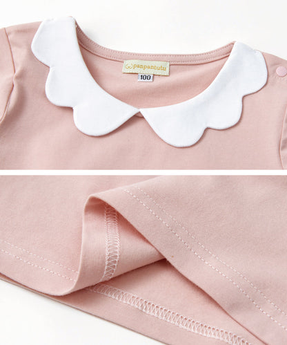 Japanese children's clothing panpantutu lace collar short-sleeved top 90-140cm girls summer TOPS 
