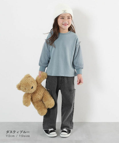 日本童裝 dev!rock 薄紗袖衛衣 100-160cm 女童款 冬季 TOPS