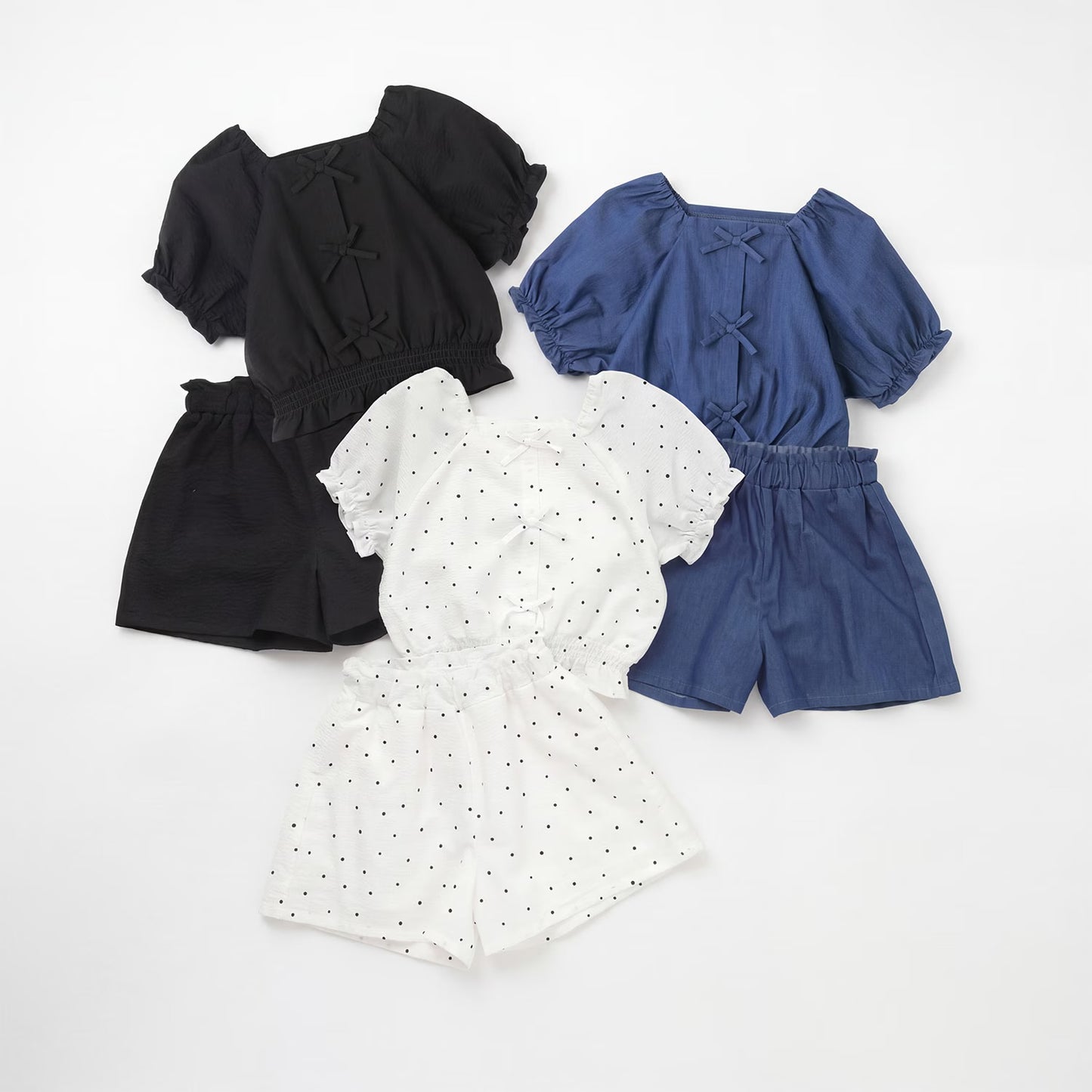 Japanese children's clothing Ly# mine tank top and shorts set 100-150cm girls summer TOPS PANTS 