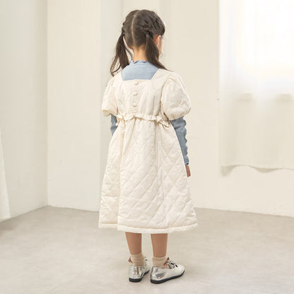 日本童裝 Ly# mine 絎縫夾棉蓬蓬連身裙 100-150cm 女童款 冬季 DRESSES