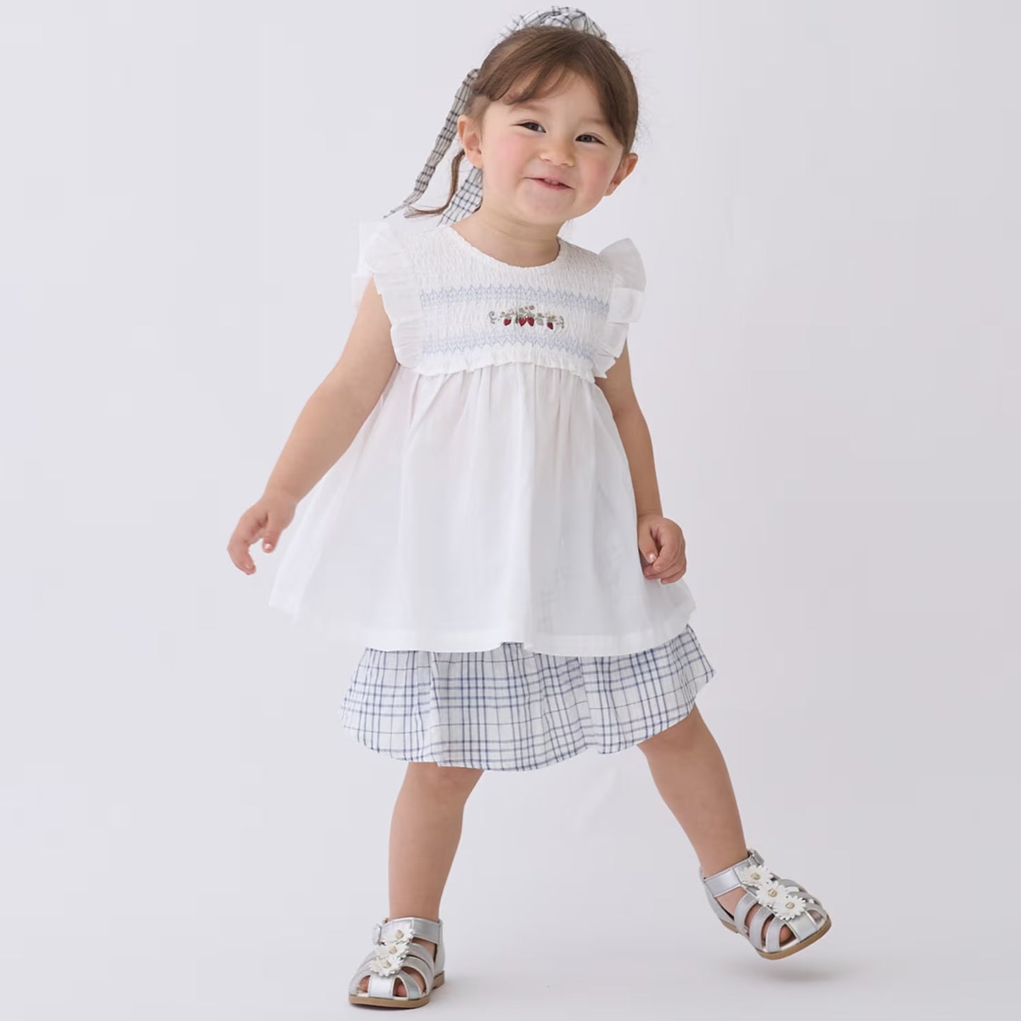 日本童裝 pe#main 士多啤梨刺繡上衣 80-130cm 女童款 夏季 TOPS