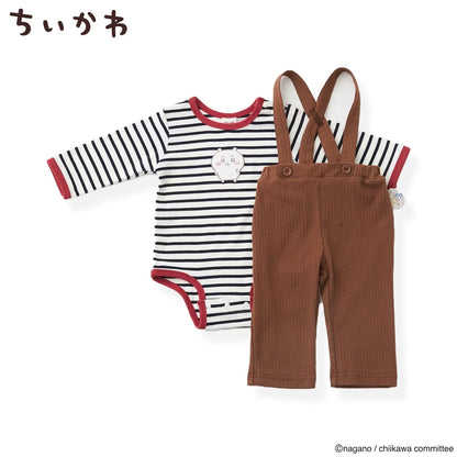 日本童裝 pe#main x【Chiikawa】連衣及吊帶長褲套裝 70-80cm 男童款 初生嬰兒 夏季 Jumpsuit Pants