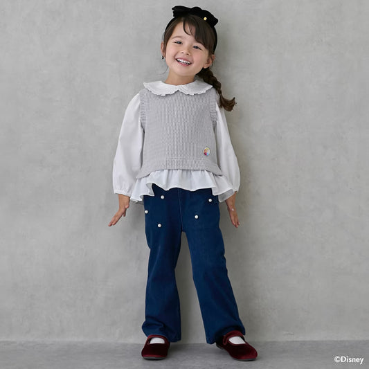 日本童裝 pe#main x Disney Frozen假兩件上衣 80-130cm 女童款 冬季 TOPS