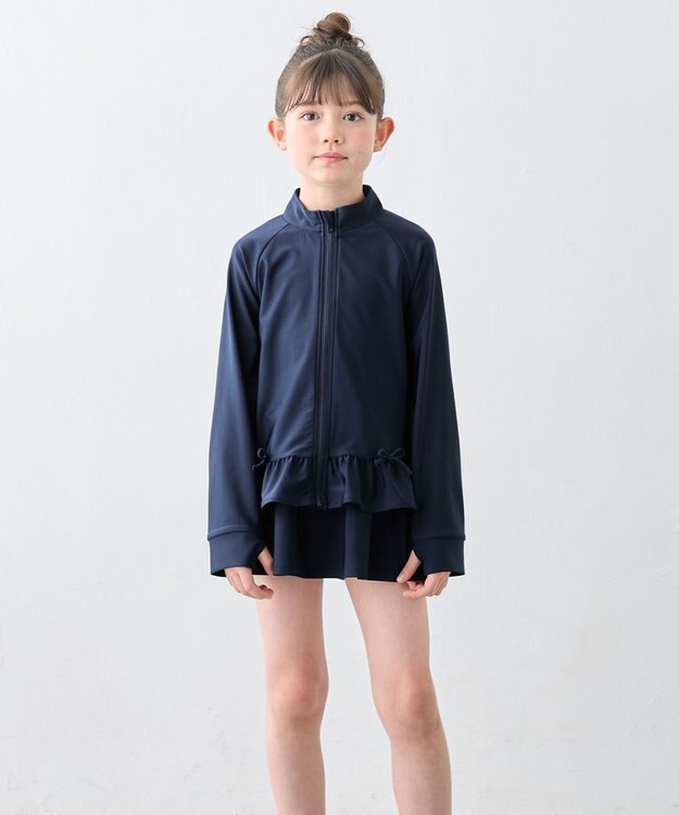 日本童裝 aF#a325 防UV 泳衣外套 100-150cm 女童款 夏季 夏日玩水泳衣特輯