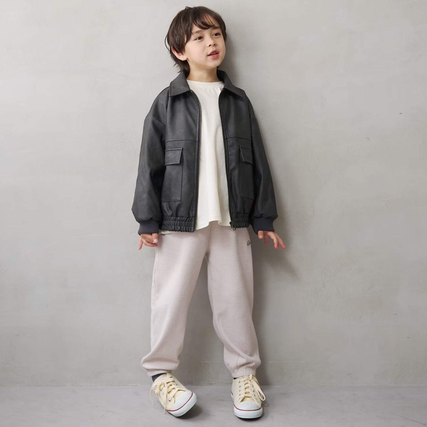 日本童裝 b・R# 仿皮皮褸外套 110-140cm 男童款 冬季(適合初秋、香港平均溫度、寒冷天氣）OUTERWEAR 【日本預售：2026年9月中旬】
