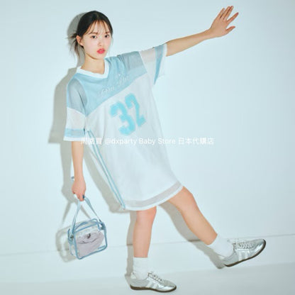 Lovetoxic Japanese Kids Clothing: Cool-Contact Sporty Mesh Dress (140-170cm) for Girls (Summer Dress) 