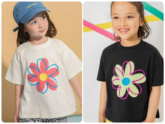 Japanese children's clothing BREEZE floral print top 80-150cm boys/girls summer TOPS 