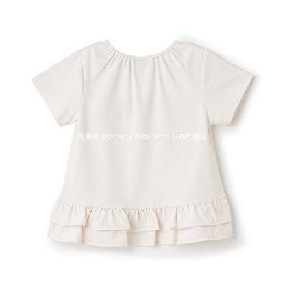 Japanese children's clothing pe#main amphibious quick-drying embroidered top 80-130cm girls summer TOPS summer swimsuit special edition 