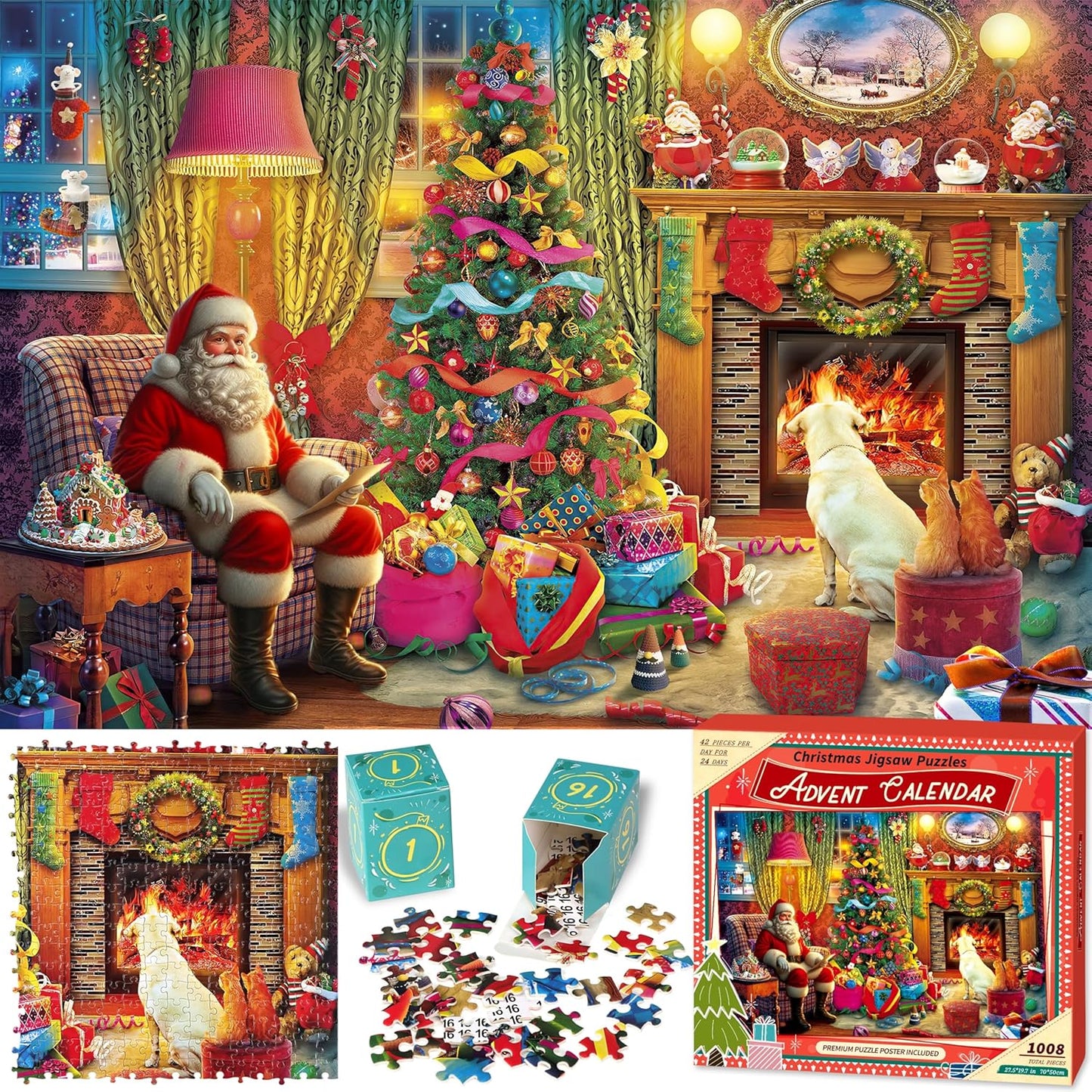 英美直送 Jigsaw Puzzles Fireplace 聖誕倒數日曆 大人款/兒童款 聖誕快樂特輯 聖誕倒數日曆A 不參與$900免運 滿$900可加$25免運 Christmas Advent Calendars 2025