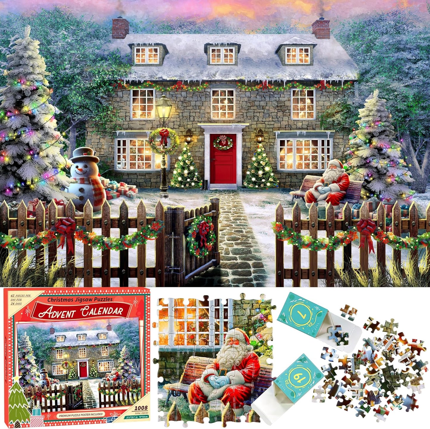 英美直送 Jigsaw Puzzles Christmas House 聖誕倒數日曆 大人款/兒童款 聖誕快樂特輯 聖誕倒數日曆A 不參與$900免運 滿$900可加$25免運 Christmas Advent Calendars 2025