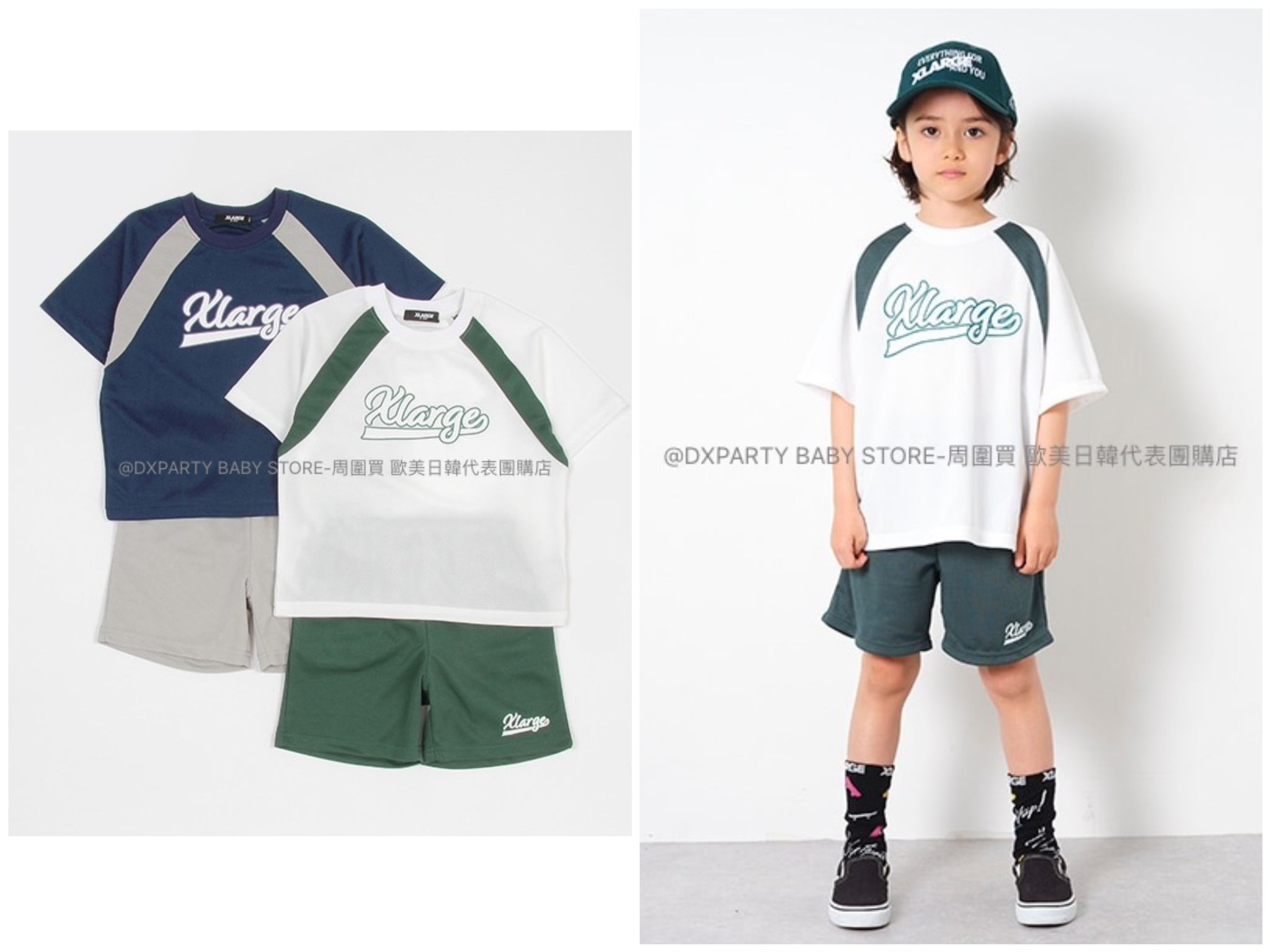 日本童裝 XLARGE KIDS 運動兩件套裝 90-140cm 男童款 夏季 TOPS PANTS