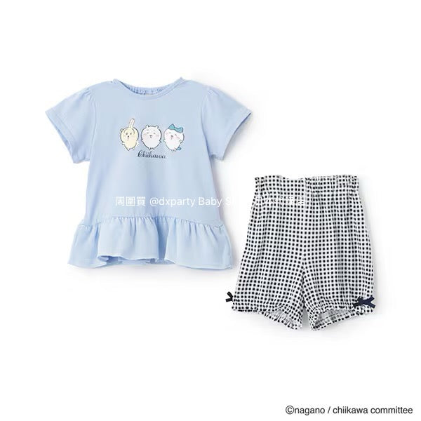 Japanese children's clothing pe#main x Chiikawa ちいかわ pajamas 90-130cm girls' summer pajamas series 