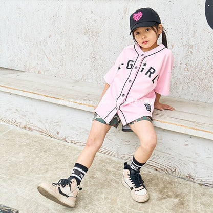 Japanese children's clothing X-girl Stages work pocket jeans 100-140cm girls summer PANTS 