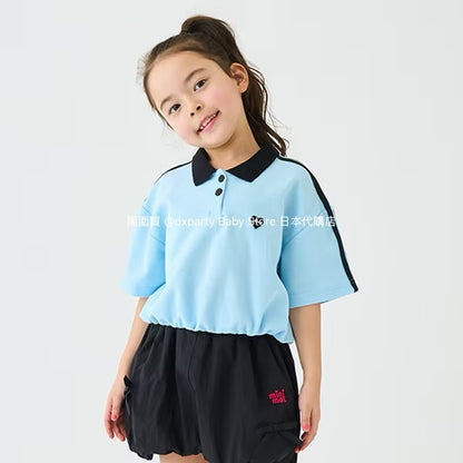 Japanese children's clothing mini#ML short polo top 100-140cm girls summer TOPS 