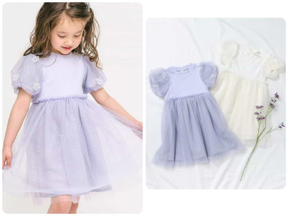 Japanese children's clothing apres les cours floral tulle dress 80-140cm girls summer dresses for interviews/banquets/performances 