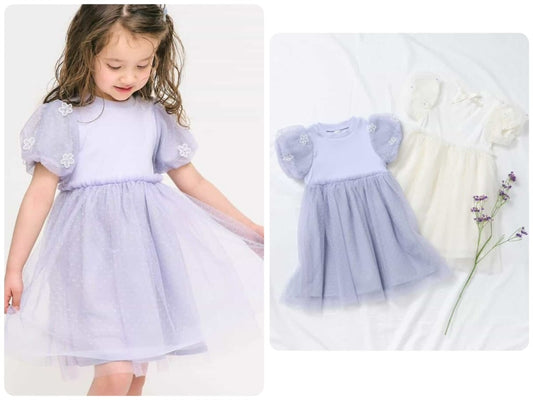 Japanese children's clothing apres les cours floral tulle dress 80-140cm girls summer dresses for interviews/banquets/performances 