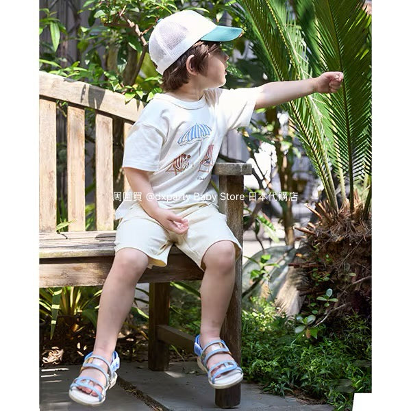 Japanese children's clothing pe#main printed tops 80-130cm boys' summer TOPS 