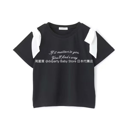 Lovetoxic Japanese children's clothing contact cold bow top 140-160cm girls summer TOPS 