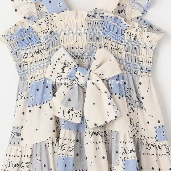 Japanese children's clothing pe#main pleated suspender dress 80-130cm girls summer dresses 