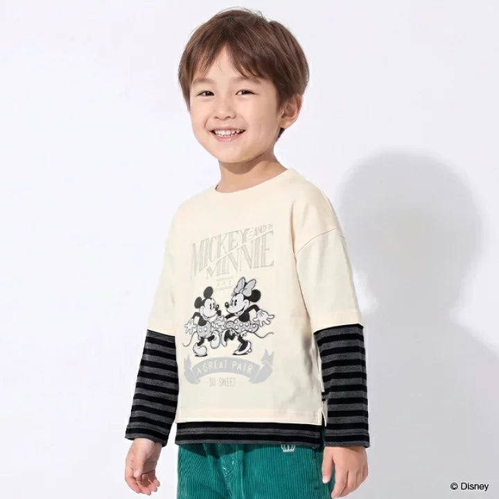 日本童裝 BDL x Disney 假兩件印花上衣 90-140cm 男童款 秋季 TOPS