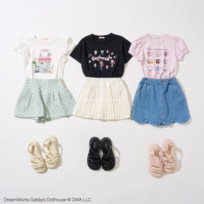 Japanese children's clothing Ly# mine x GABBY'S DOLLHOUSE small flying sleeve top 100-130cm girls summer TOPS 