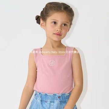 Japanese children's clothing Ly# mine square neck vest 100-150cm girls summer TOPS 