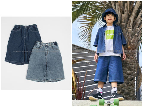 日本童裝 XLARGE KIDS 接觸冷感 牛仔短褲 90-140cm 男童款/女童款 夏季 PANTS