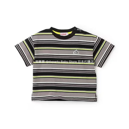 Japanese children's clothing mini#ML striped top 90-140cm boys/girls summer TOPS 