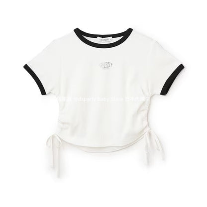 Lovetoxic Japanese children's clothing drawstring top 130-160cm girls summer TOPS 