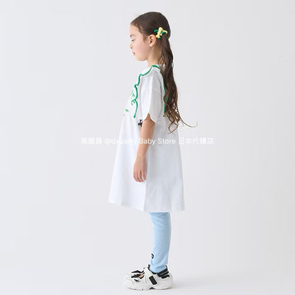 Japanese children's clothing mini#ML anti-fouling series ruffle dress 90-140cm girls summer dresses 