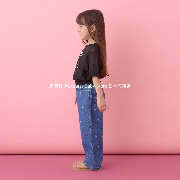 Japanese children's clothing Ly# mine bow print top 110-140cm girls summer TOPS 