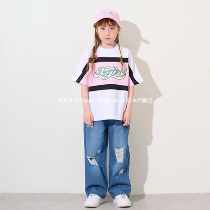 日本童裝 X-girl Stages 破洞牛仔褲 110-140cm 女童款 夏季 PANTS