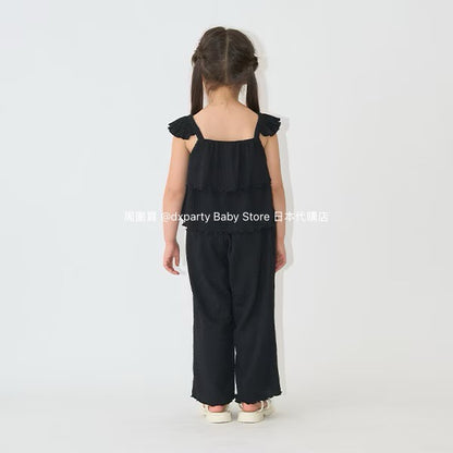 Japanese children's clothing Ly# mine suspenders and loose pants set 100-150cm girls summer TOPS PANTS 