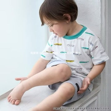 Japanese children's clothing pe#main x Shinkansen pajamas 80-130cm boys' summer railway series pajamas series 