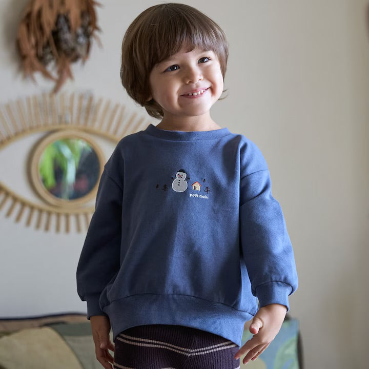 日本童裝 pe#main 印花衛衣 80-130cm 男童款 冬季 TOPS  聖誕紅/新年紅