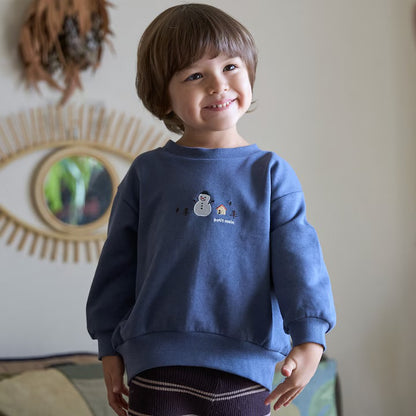 日本童裝 pe#main 印花衛衣 80-130cm 男童款 冬季 TOPS  聖誕紅/新年紅