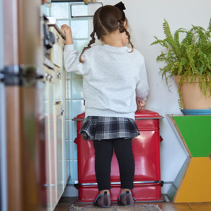 日本童裝 pe#main 假兩件格紋裙連褲 80-130cm 女童款 冬季 PANTS 聖誕紅/新年紅