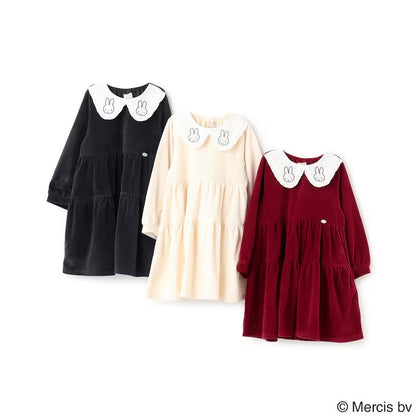 日本童裝 pe#main x miffy 翻領連身裙 80-130cm 女童款 冬季 DRESSES 聖誕紅/新年紅