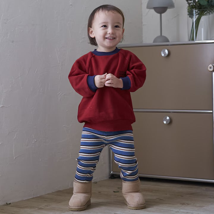 日本童裝 pe#main 抓毛領口撞色衛衣 80-130cm 男童款 冬季 TOPS