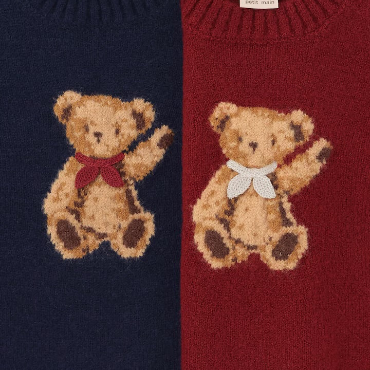 日本童裝 pe#main 針織熊仔毛衣 80-130cm 女童款 冬季 TOPS