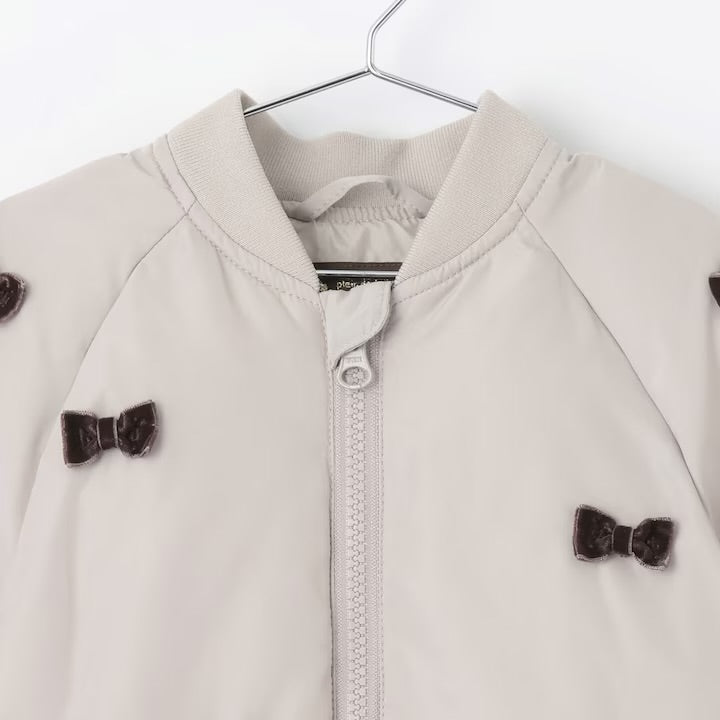 日本童裝 pe#main 蝴蝶結緞帶夾棉外套 80-130cm 女童款 冬季 (適合寒冷天氣、溫度低天氣）OUTERWEAR 