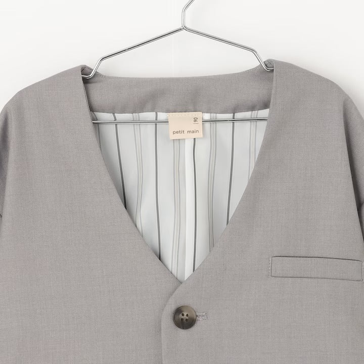 日本童裝 pe#main 無領西裝外套長褲套裝 90-130cm 男童款 冬季 OUTERWEAR PANTS 面試/宴會/表演