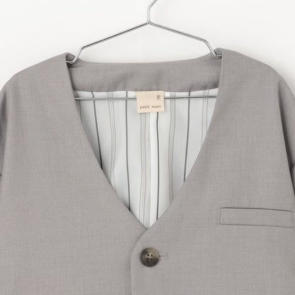 日本童裝 pe#main 無領西裝外套長褲套裝 90-130cm 男童款 冬季 OUTERWEAR PANTS 面試/宴會/表演